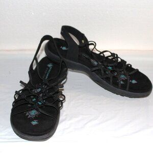 13a   LADIES SKECHERS MEMORY FOAM SANDALS - 9 - BLACK